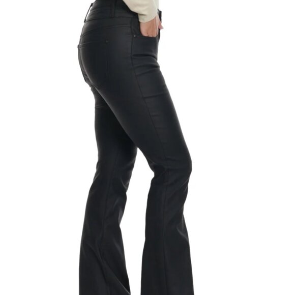 Rockin C Black Leather Flare pants, size 26 - Picture 3 of 7